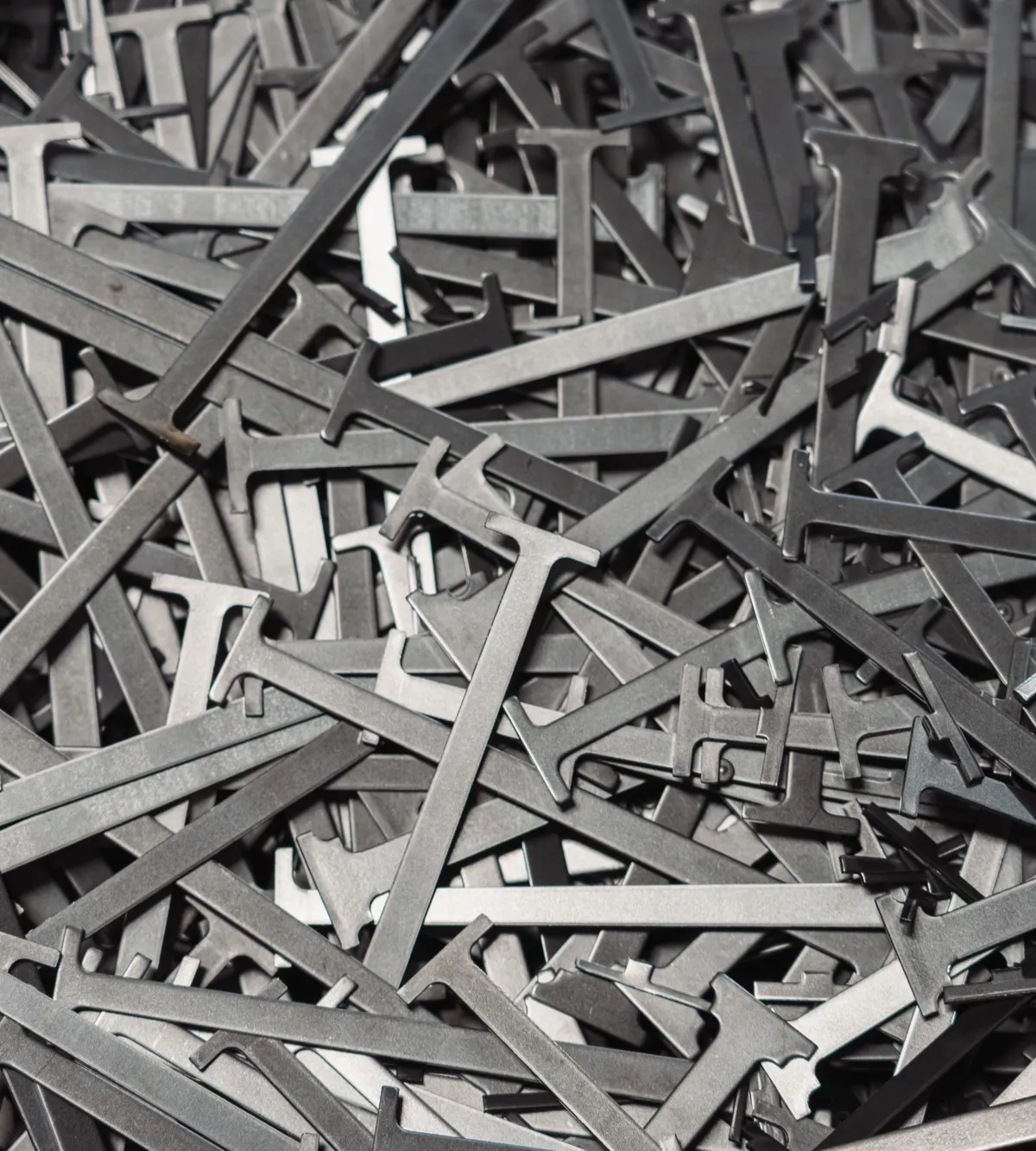 Pile of aluminum offcuts from the cutting department