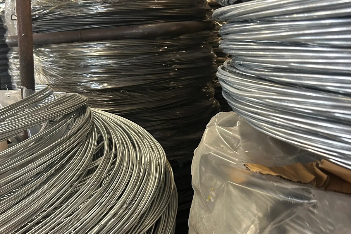 Coils of galvanized wire stock